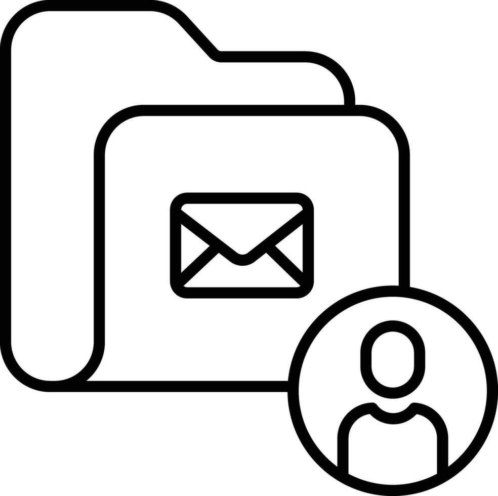 Contact Folder Outline vector illustration icon