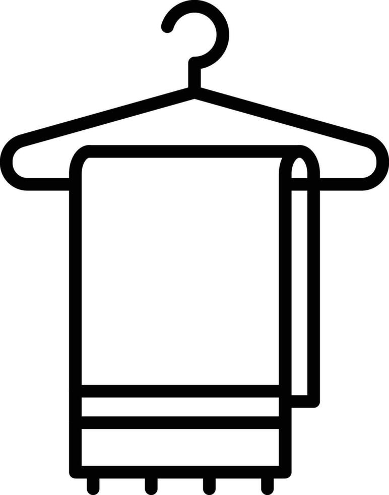 Bath towel Outline vector illustration icon