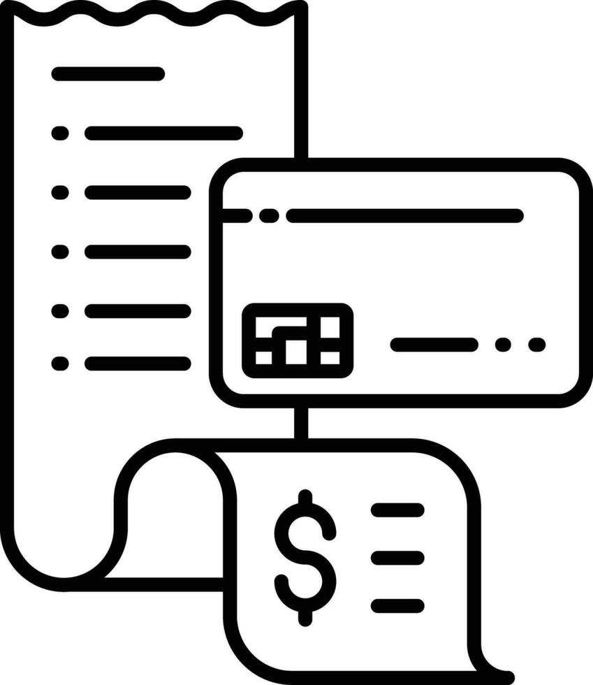 payment card Outline vector illustration icon