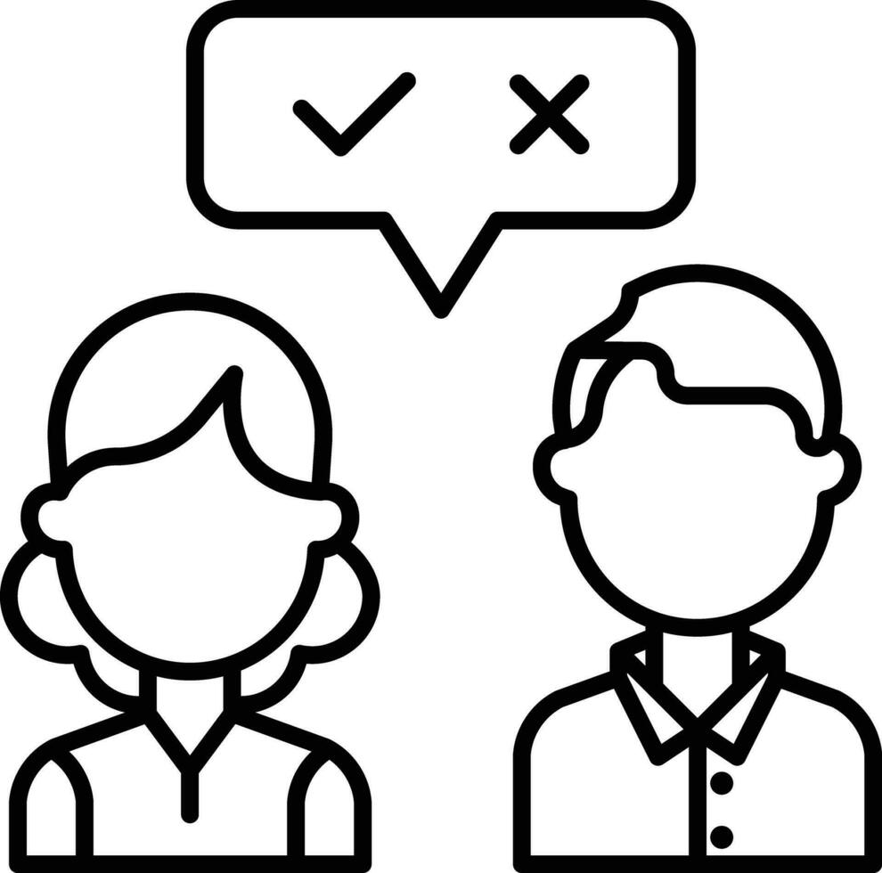 Corporate Talk Outline vector illustration icon