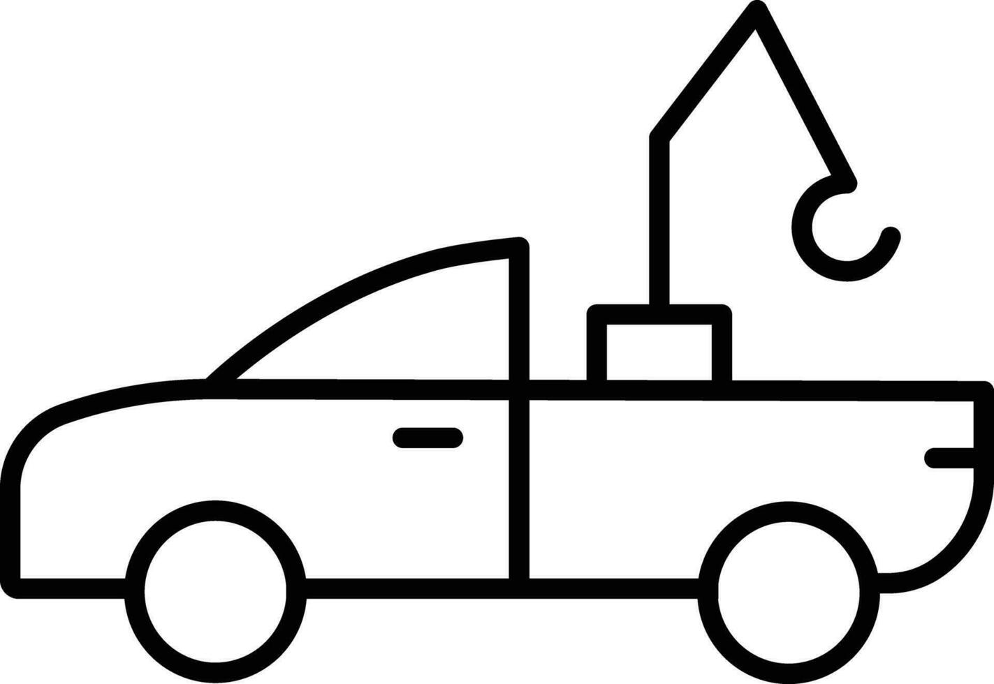 Mini Tow truck Outline vector illustration icon