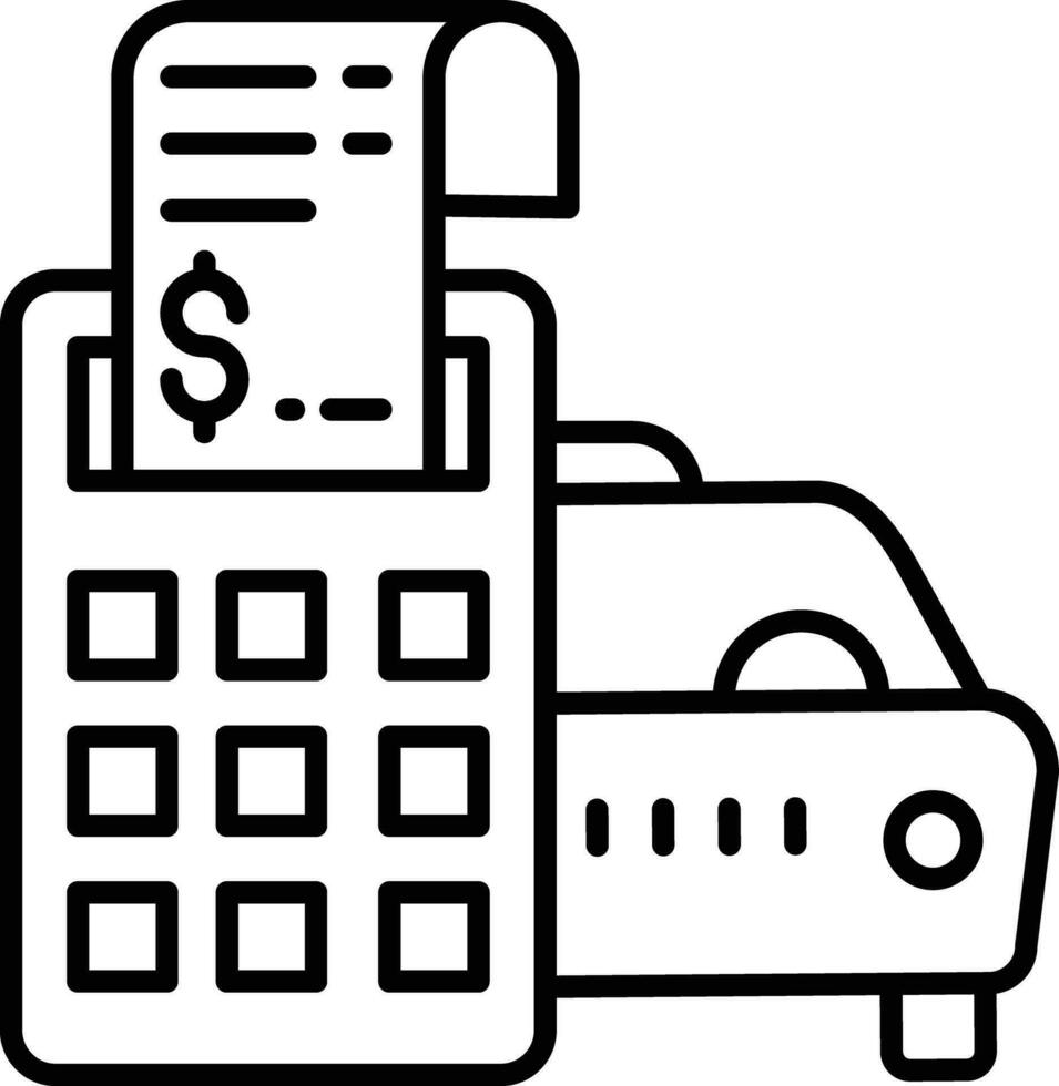 Car bill Outline vector illustration icon