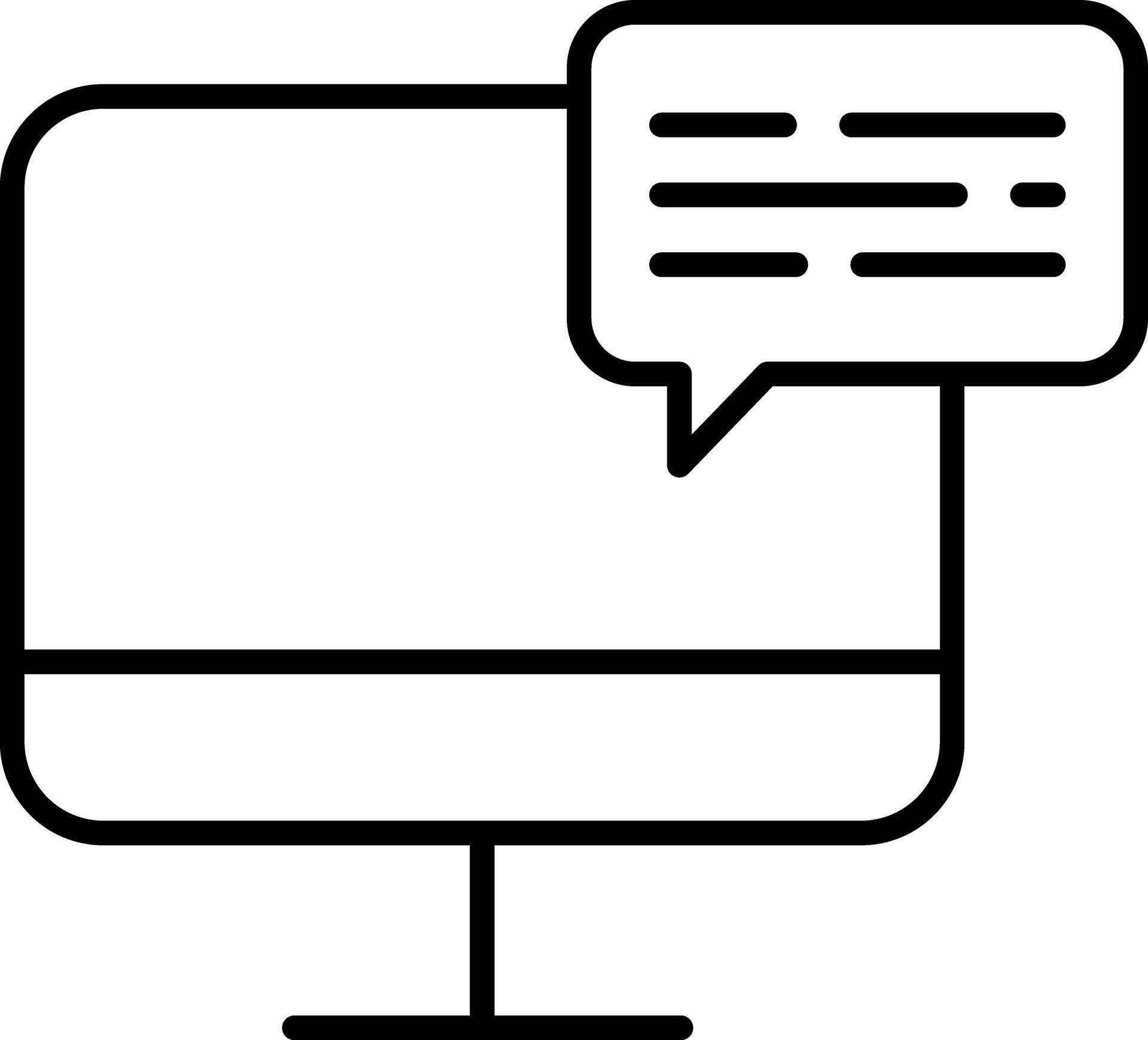 computer chat Outline vector illustration icon 35955029 Vector Art at ...