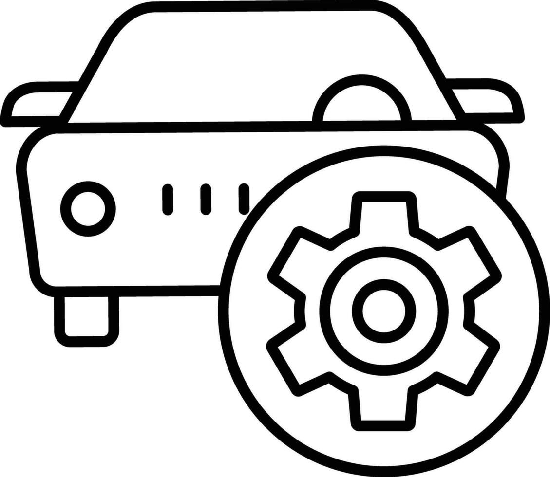 atendido coche contorno vector ilustración icono