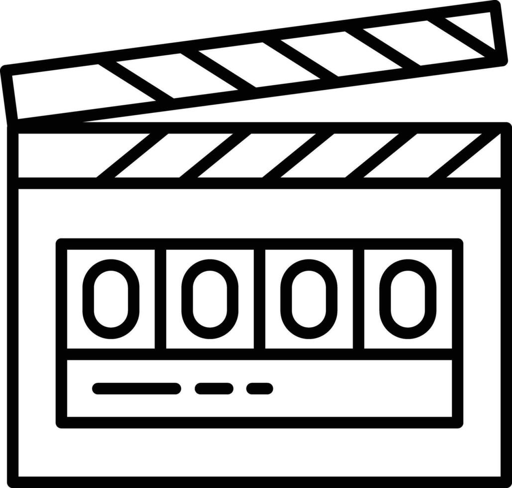 digital clapperboard Outline vector illustration icon