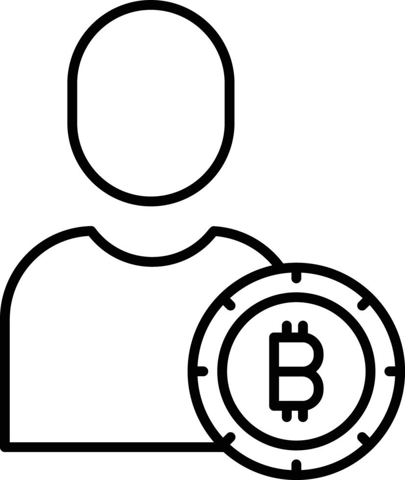 bitcoin profile Outline vector illustration icon