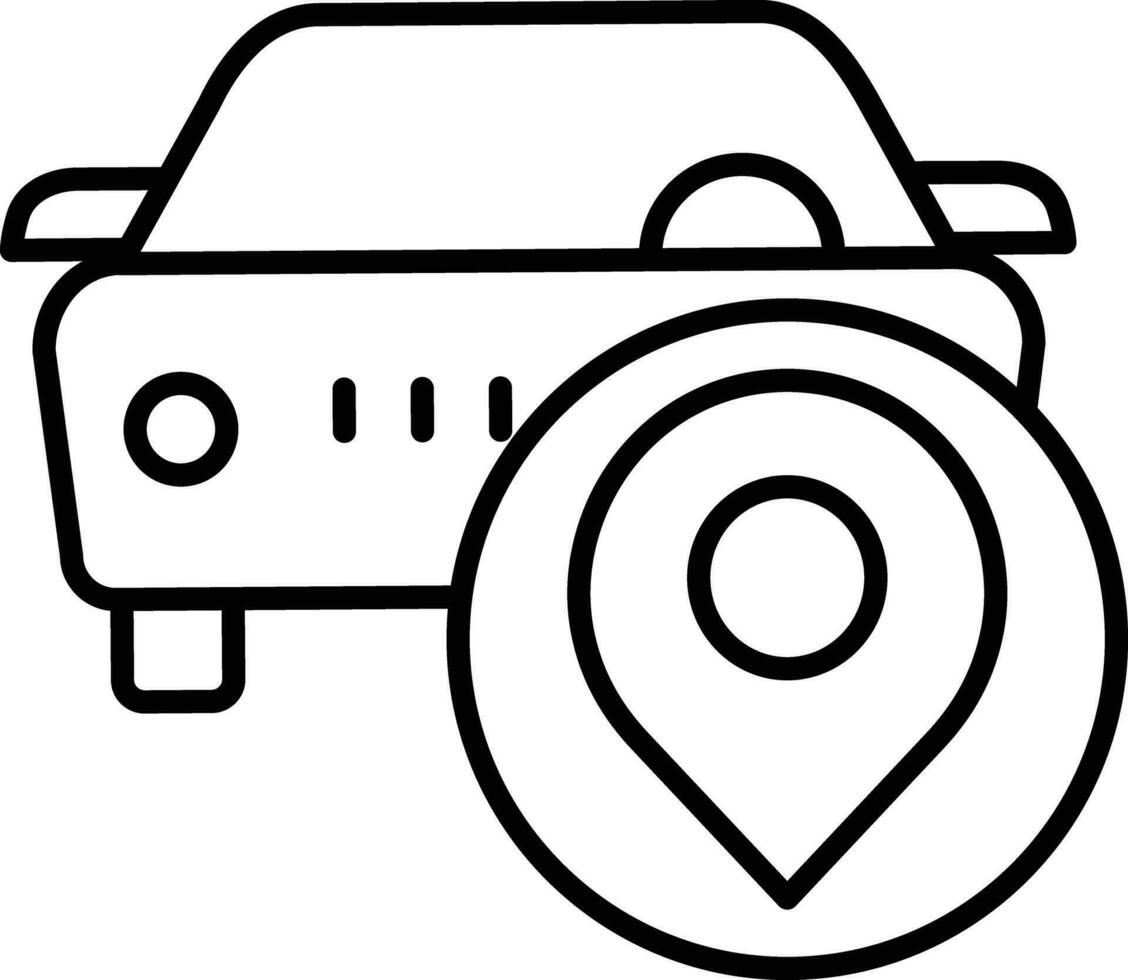 Car Repair Location Outline vector illustration icon