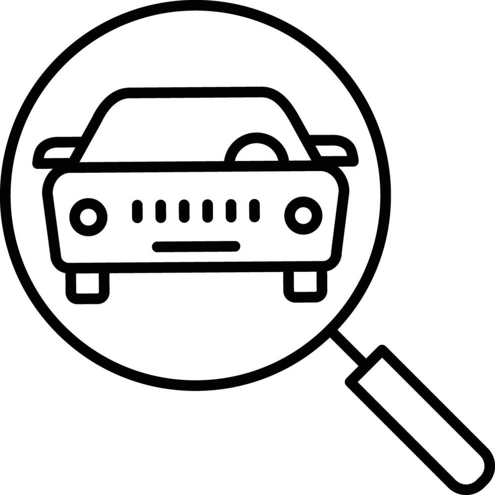 Car Search Outline vector illustration icon