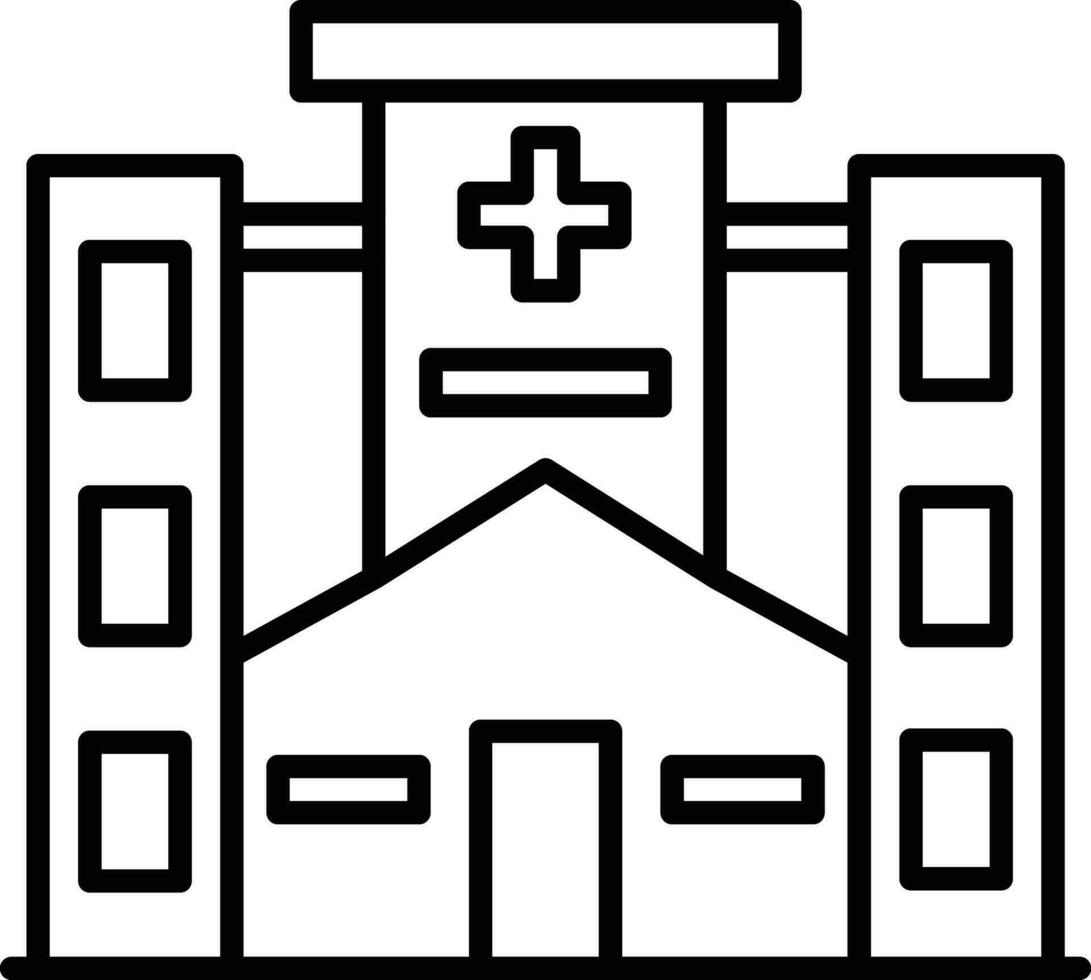 Hospital Outline vector illustration icon