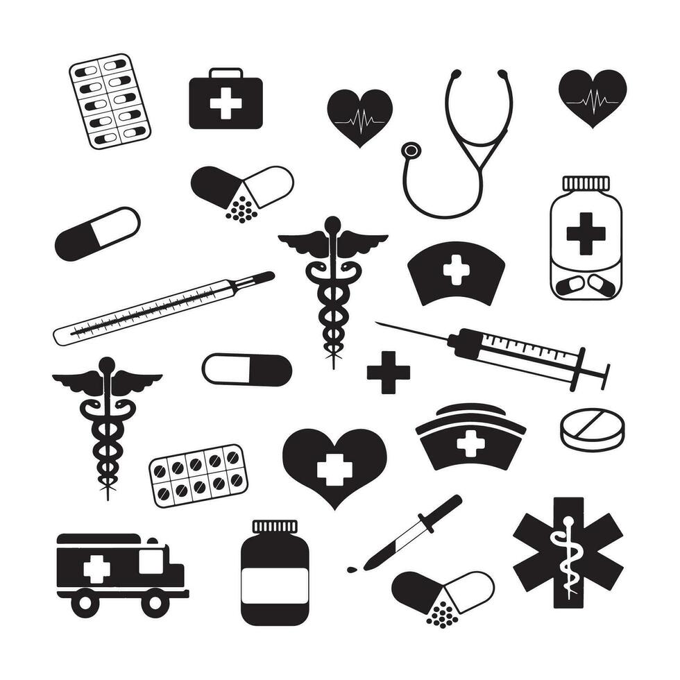 Collection of thin lines icons - can be used for any medical and healthcare topics. vector