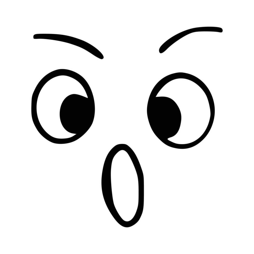 Kawaii's cute face. Manga-style eyes and mouth. Funny cartoon Japanese emoticon in different expressions, mega Big Set. Expression anime character and emoticon face illustration. Background. Print. vector