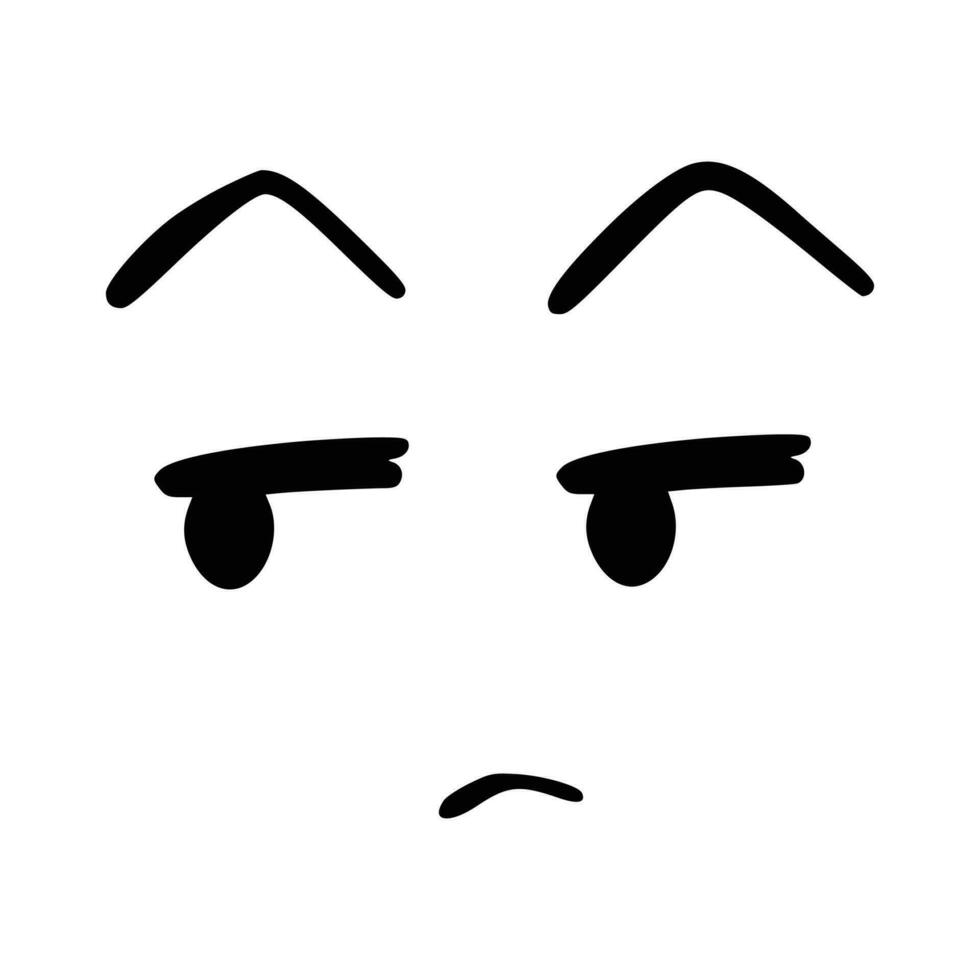 Kawaii's cute face. Manga-style eyes and mouth. Funny cartoon Japanese emoticon in different expressions, mega Big Set. Expression anime character and emoticon face illustration. Background. Print. vector