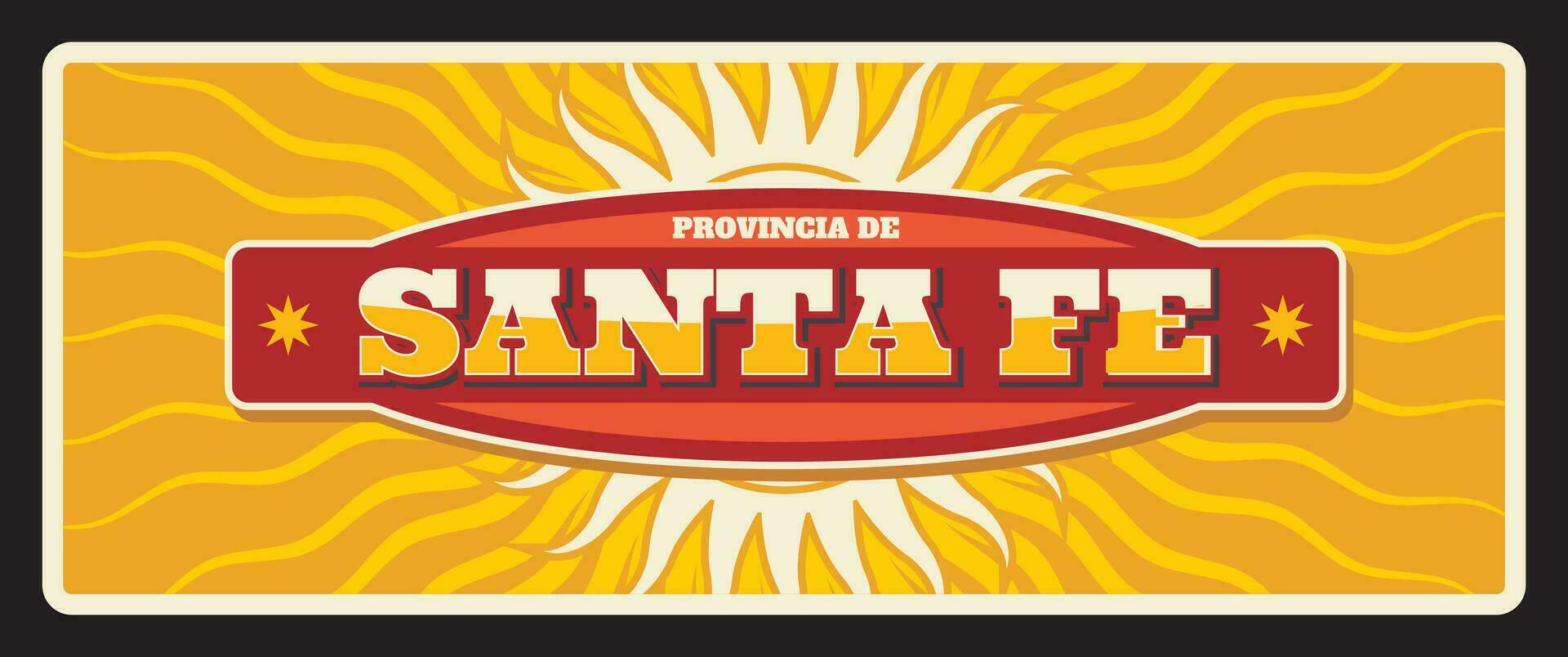 Santa Fe Argentine province vintage travel plate vector