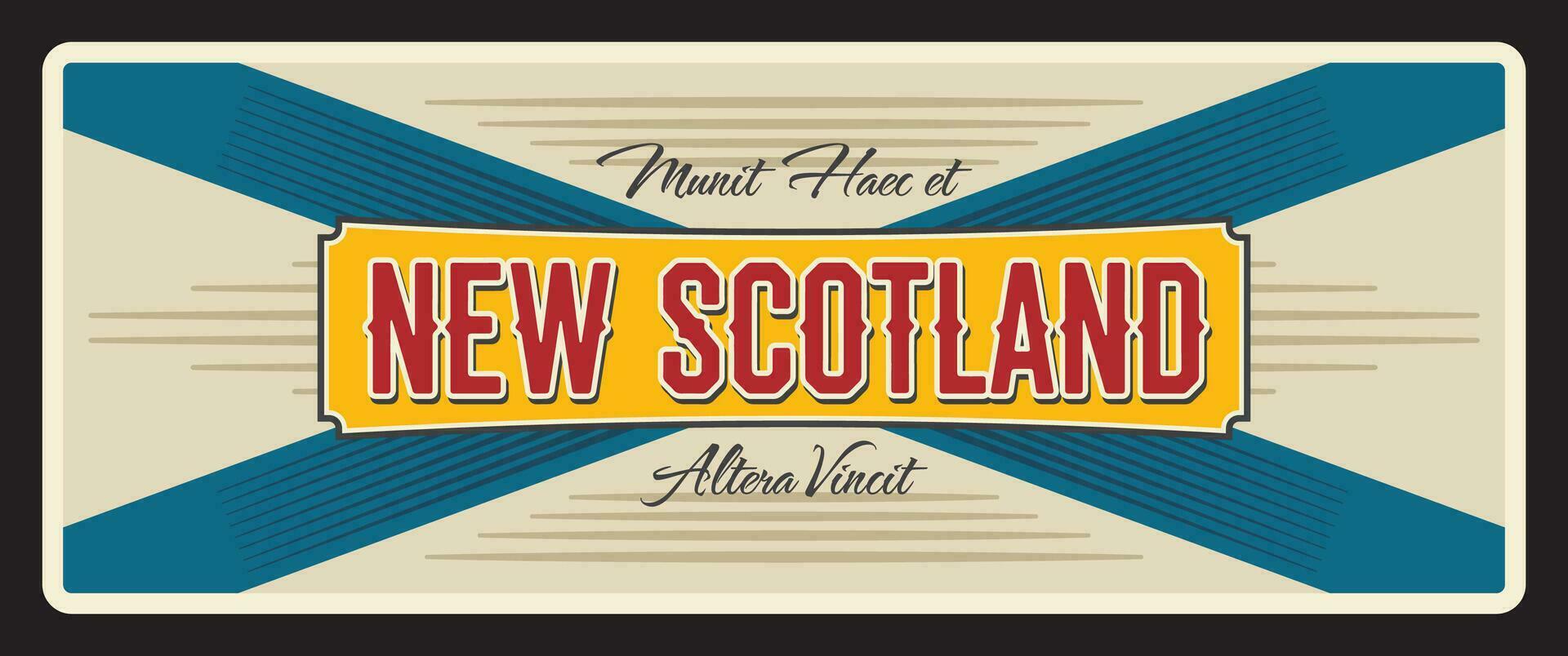 New Scotland Canadian province travel plate vector