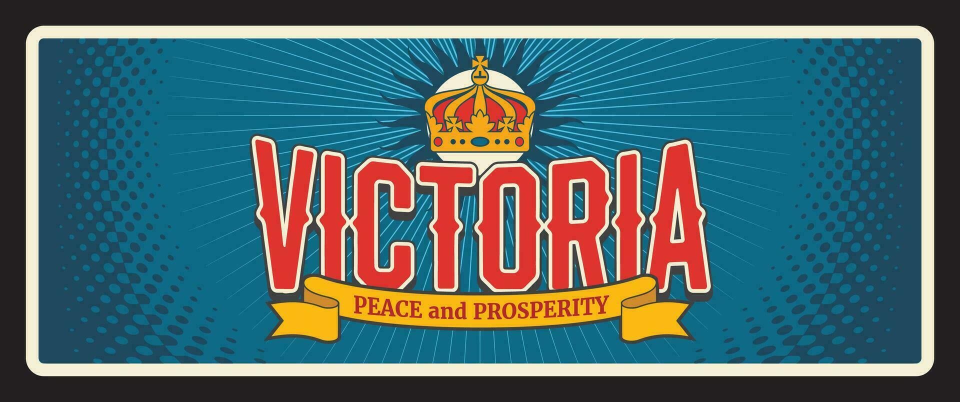 Australia Victoria state vintage travel plate vector