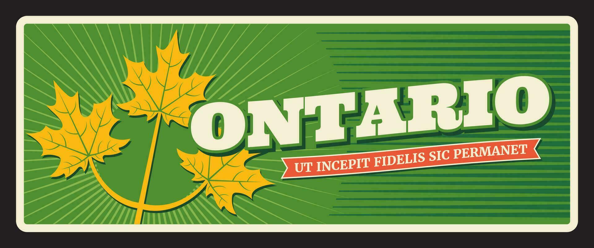 Ontario Canadian province travel plaque vector