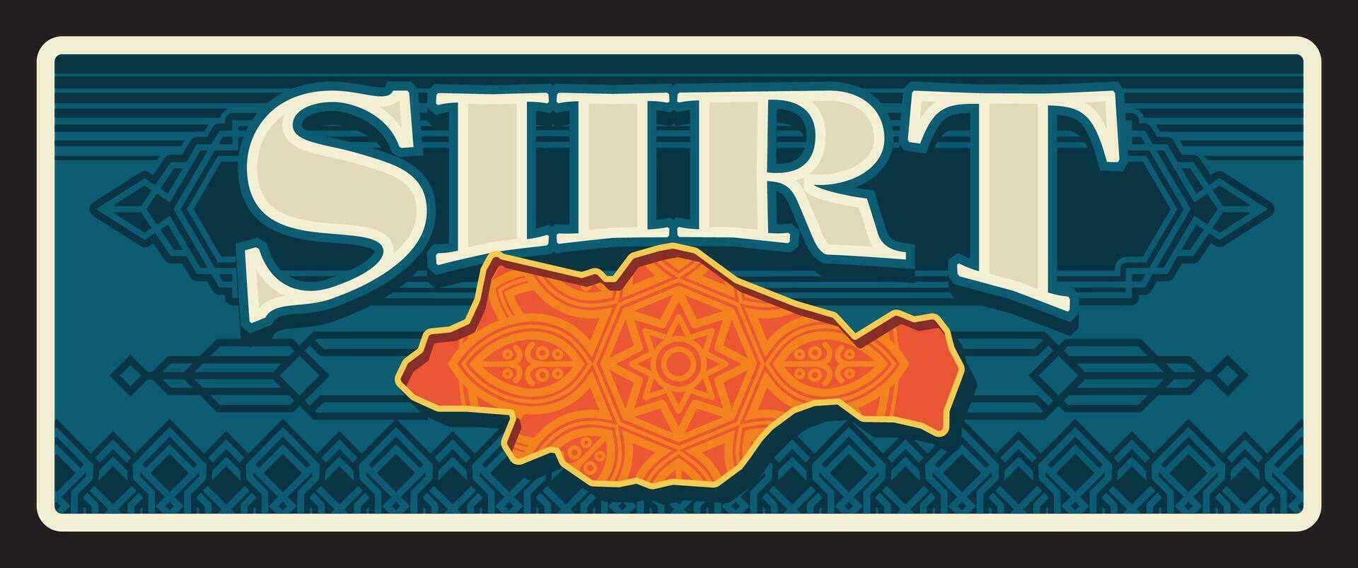 Siirt Turkey province retro travel plate vector