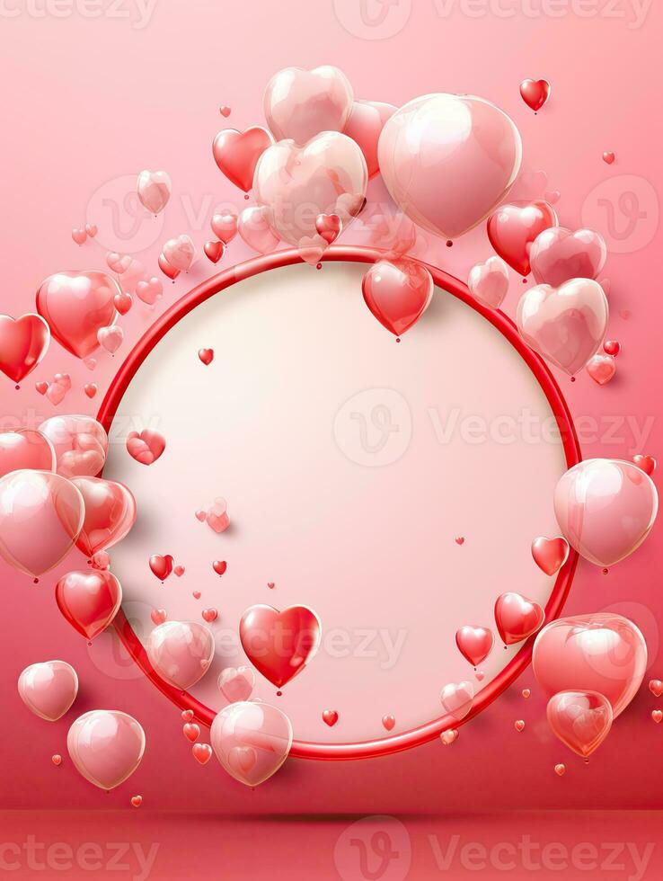 AI generated White circle rounded with balloon AI Generative photo