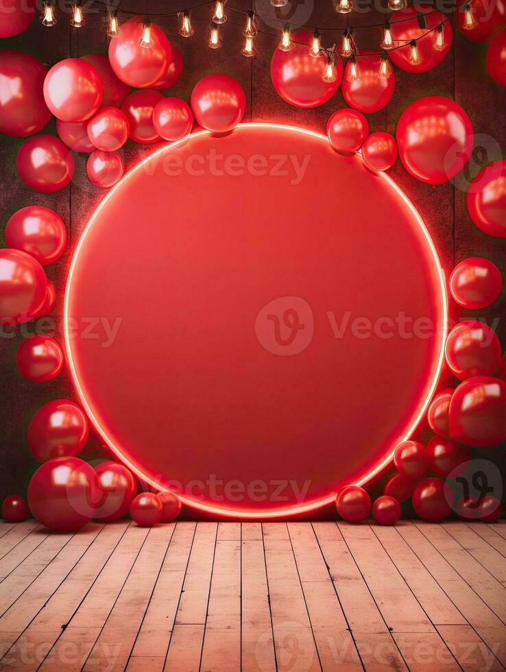 ai generado rojo circulo redondeado con rojo globo ai generativo foto
