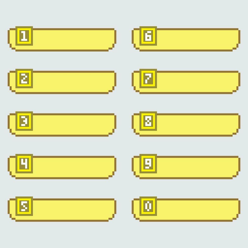 un conjunto de amarillo botones con números en ellos vector