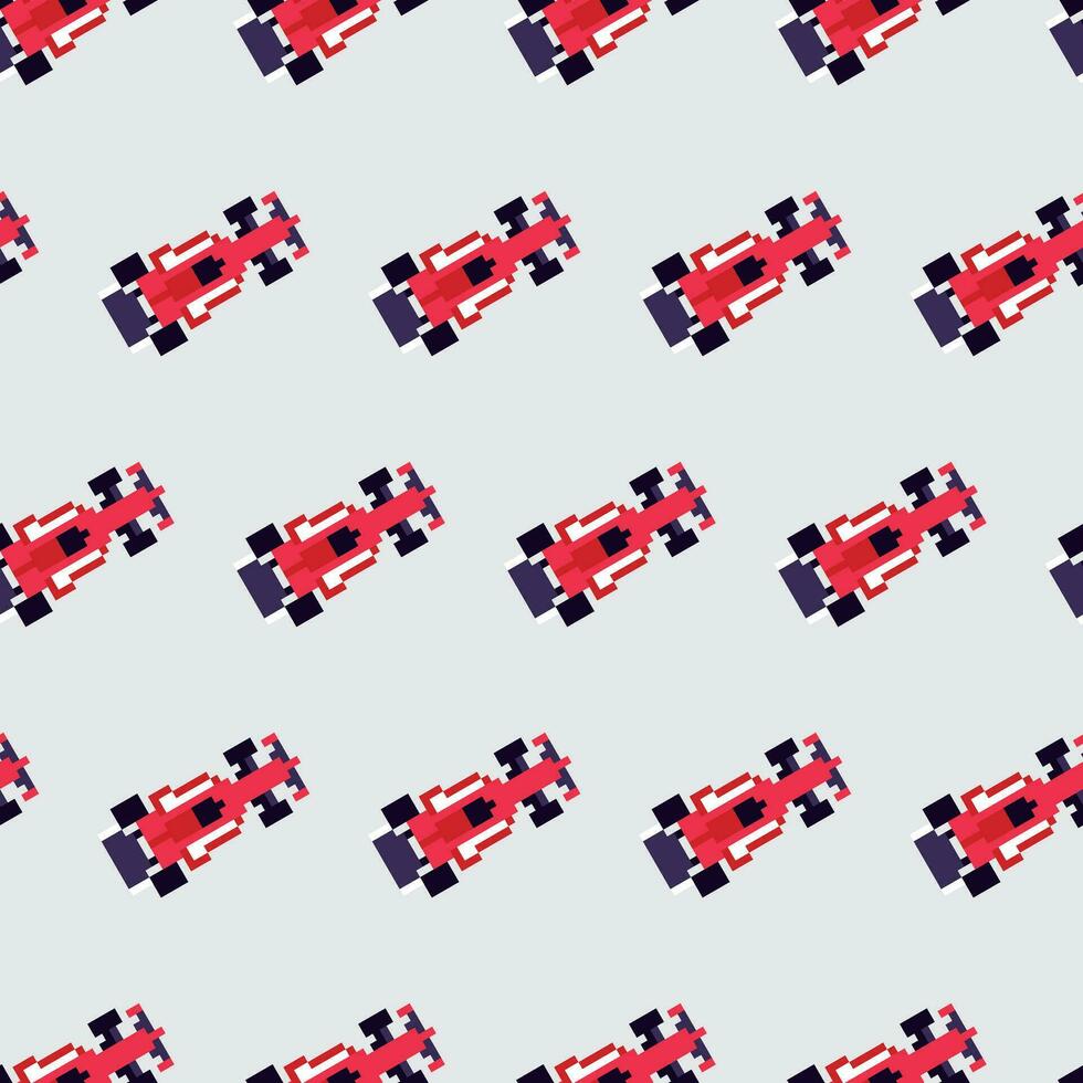 a pattern of red racing cars vector