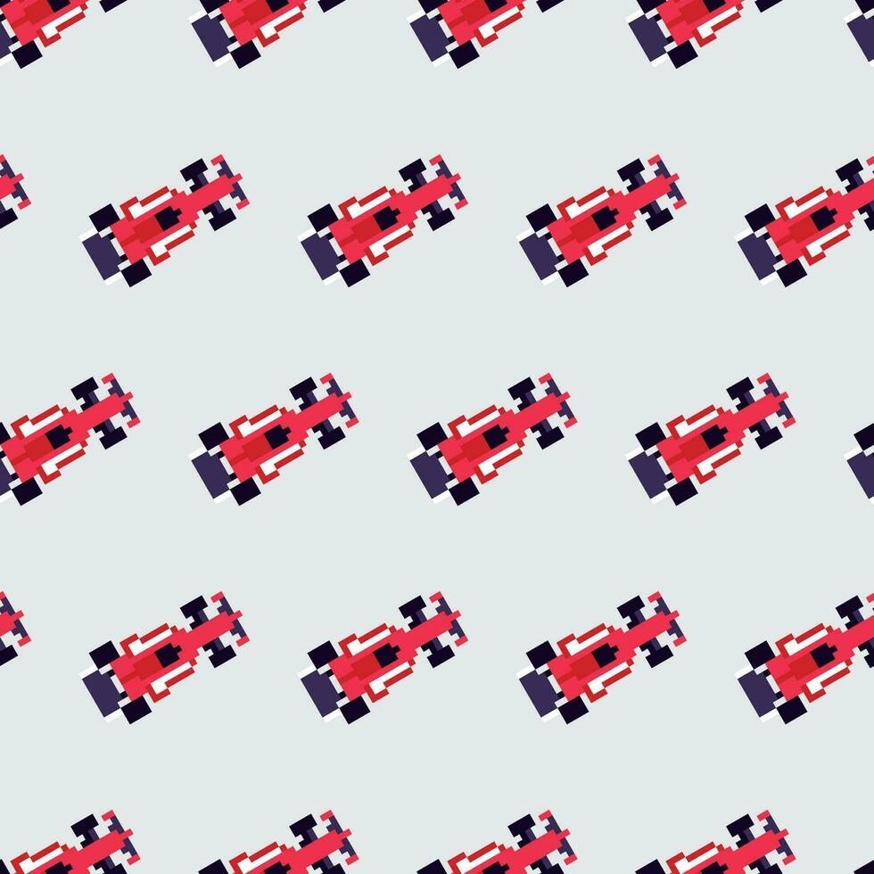 a pattern of red racing cars vector