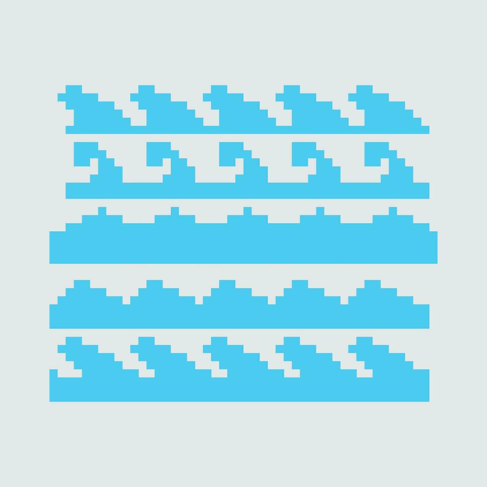 pixel art of waves 35956062 Vector Art at Vecteezy