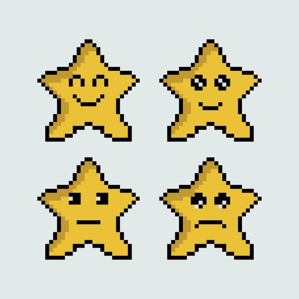 pixel stars vector illustration