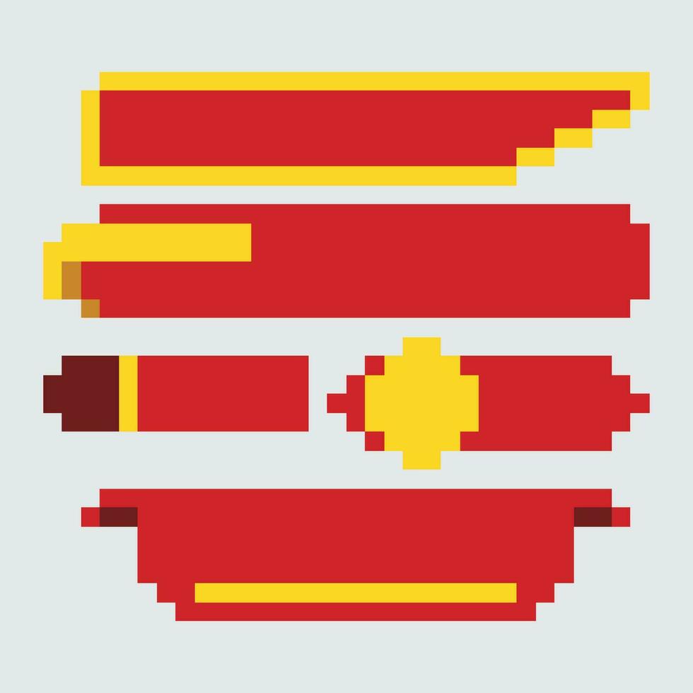 a pixel art style of a red and yellow vector