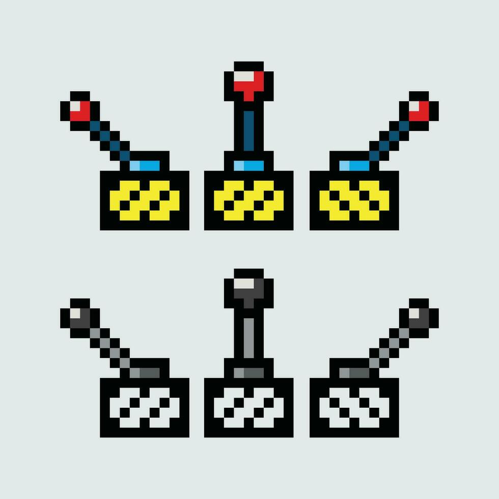 pixel game controller set vector