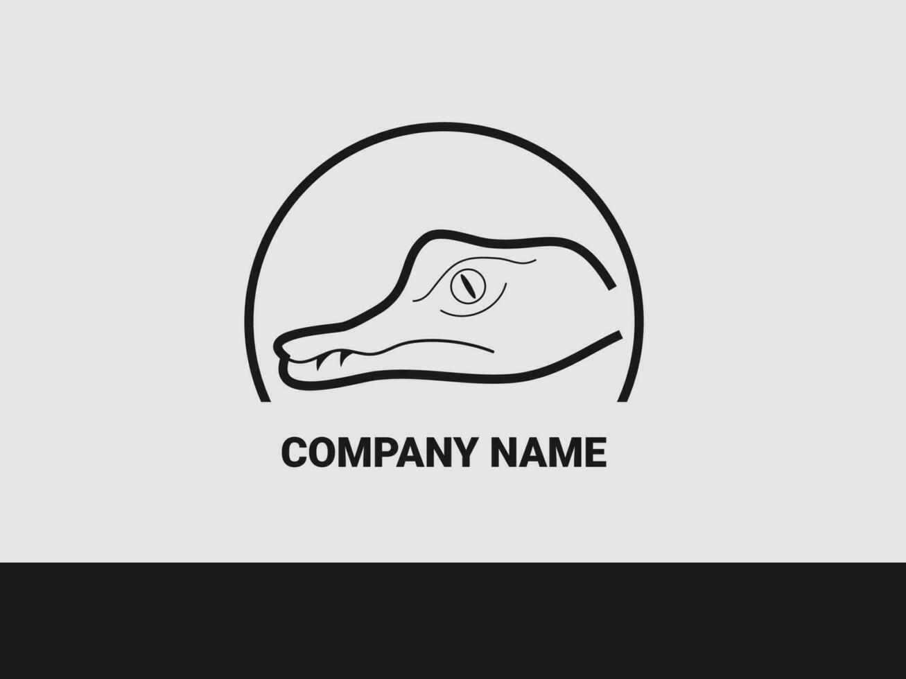 plano diseño cocodrilo logo vector ilustración