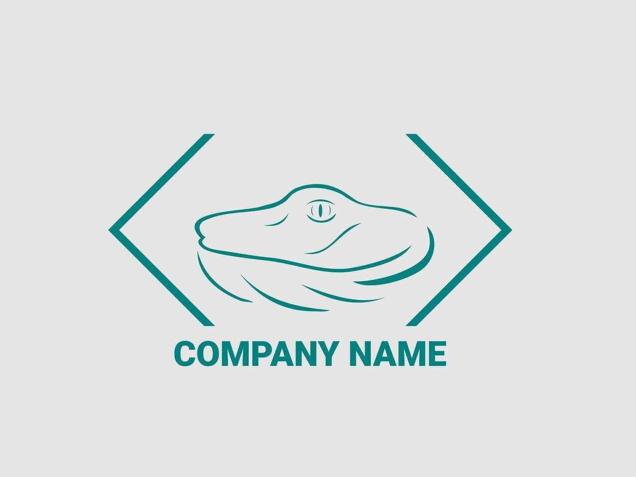 flat design crocodile logo vector illustration