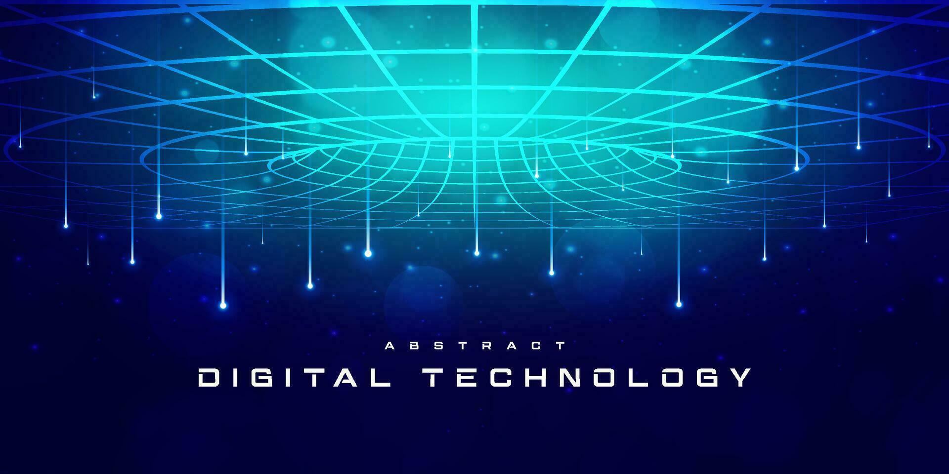 digital tecnología futurista azul verde fondo, Internet red conexión, resumen ciber información comunicación, Ciencias innovación futuro tecnología, ai grande datos línea punto, ilustración vector 3d