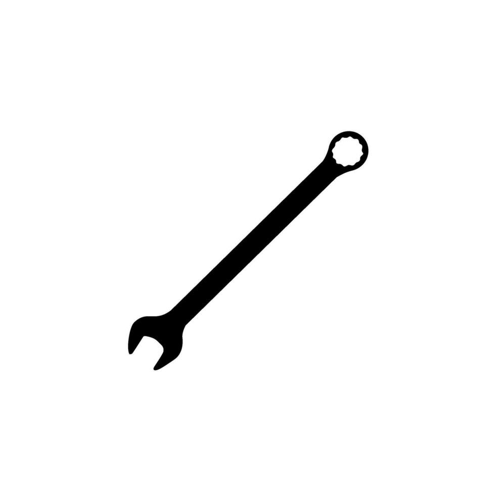 Wrench Silhouette, Flat Style, can use for Pictogram, Apps, Website, Logo Gram, Art Illustration, or Graphic Design Element. Vector Illustration