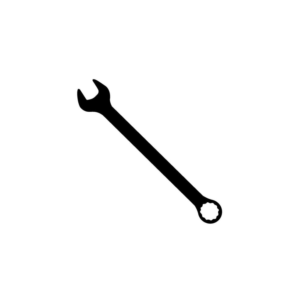 Wrench Silhouette, Flat Style, can use for Pictogram, Apps, Website, Logo Gram, Art Illustration, or Graphic Design Element. Vector Illustration