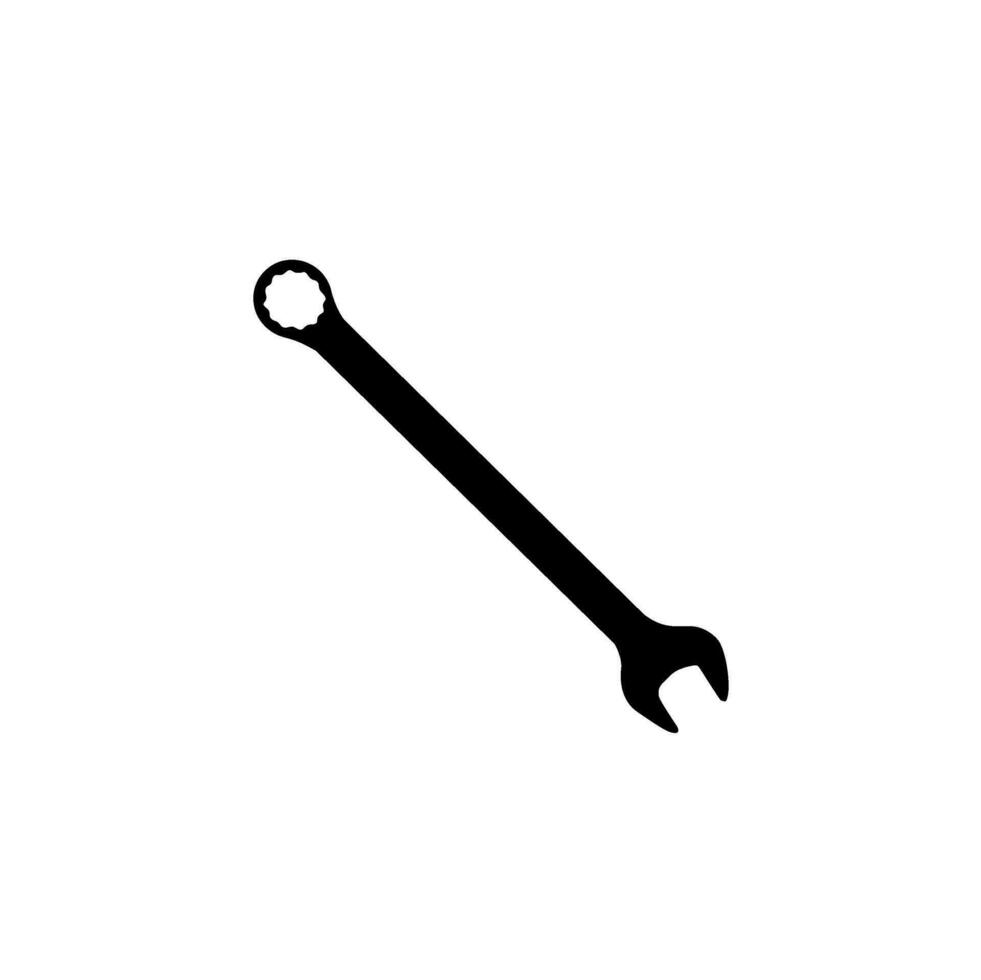 Wrench Silhouette, Flat Style, can use for Pictogram, Apps, Website, Logo Gram, Art Illustration, or Graphic Design Element. Vector Illustration