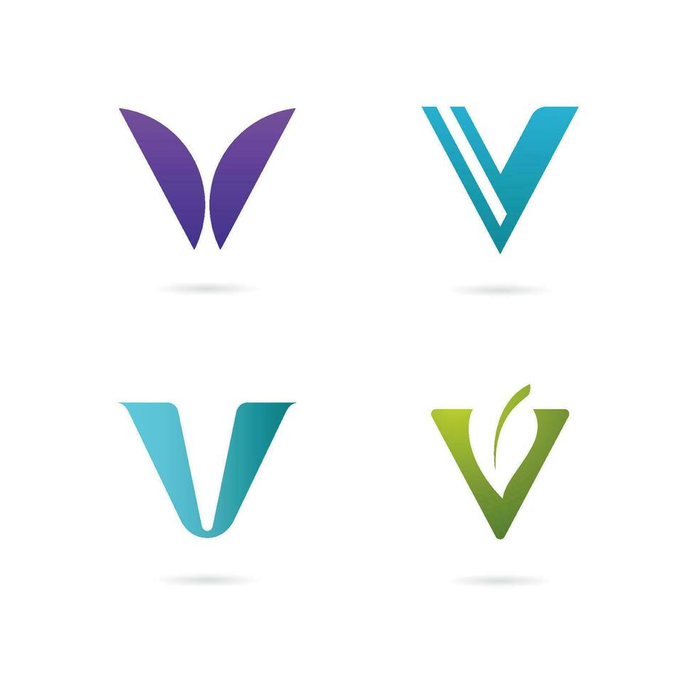 V carta logo icono de vector de plantilla de negocio