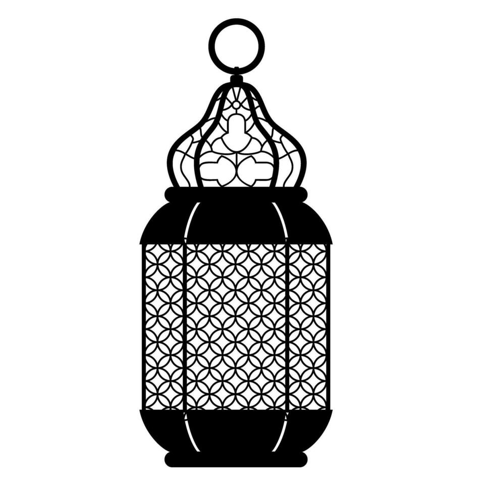 Islamic lantern silhouette flat logo vector. Ramadan logo. Black lantern for Ramadan vector