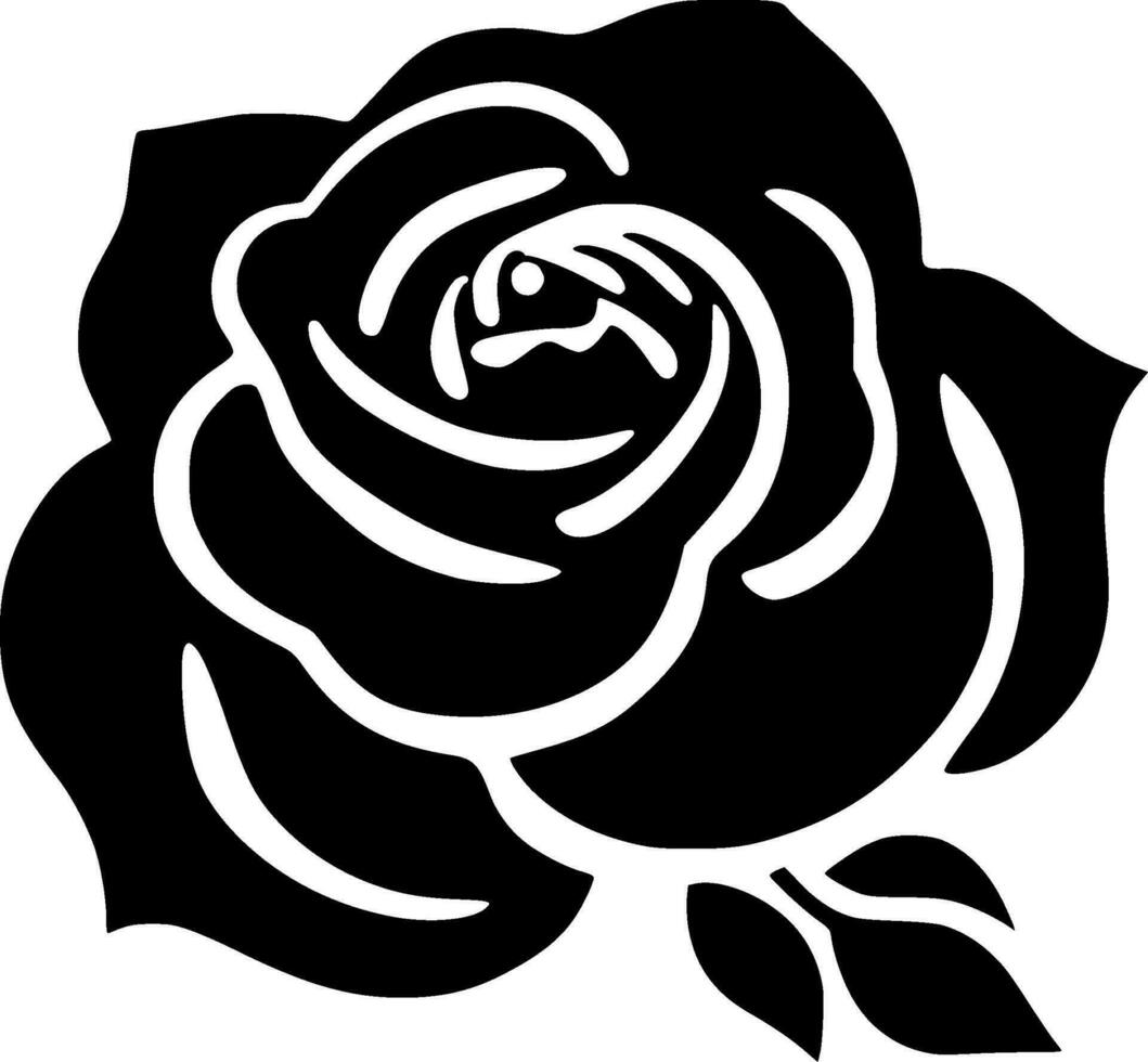 Rose, Black and White Vector illustration