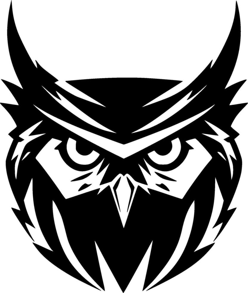 Owl - Black and White Isolated Icon - Vector illustration