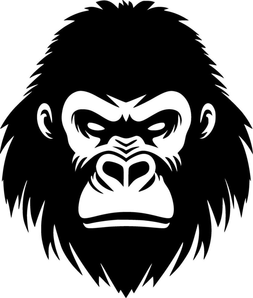 Gorilla, Minimalist and Simple Silhouette - Vector illustration