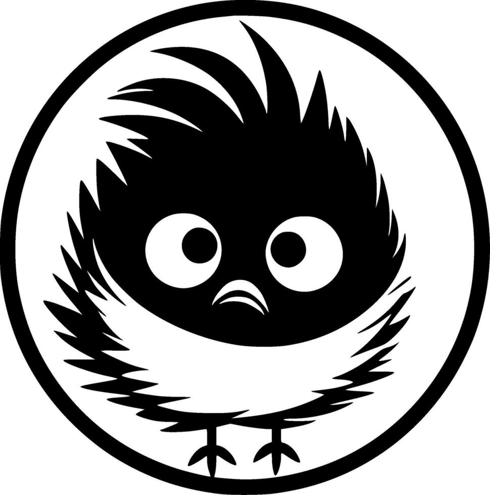 pájaro - negro y blanco aislado icono - vector ilustración