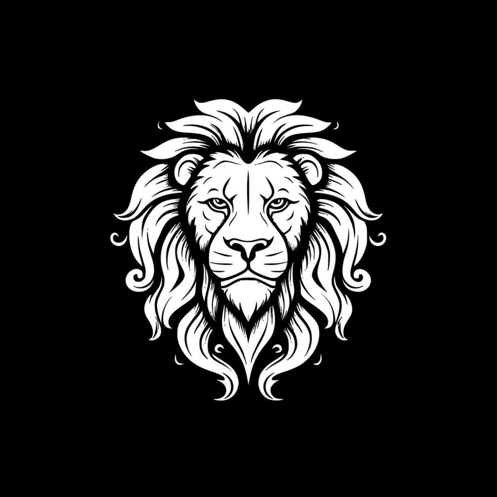 león - negro y blanco aislado icono - vector ilustración