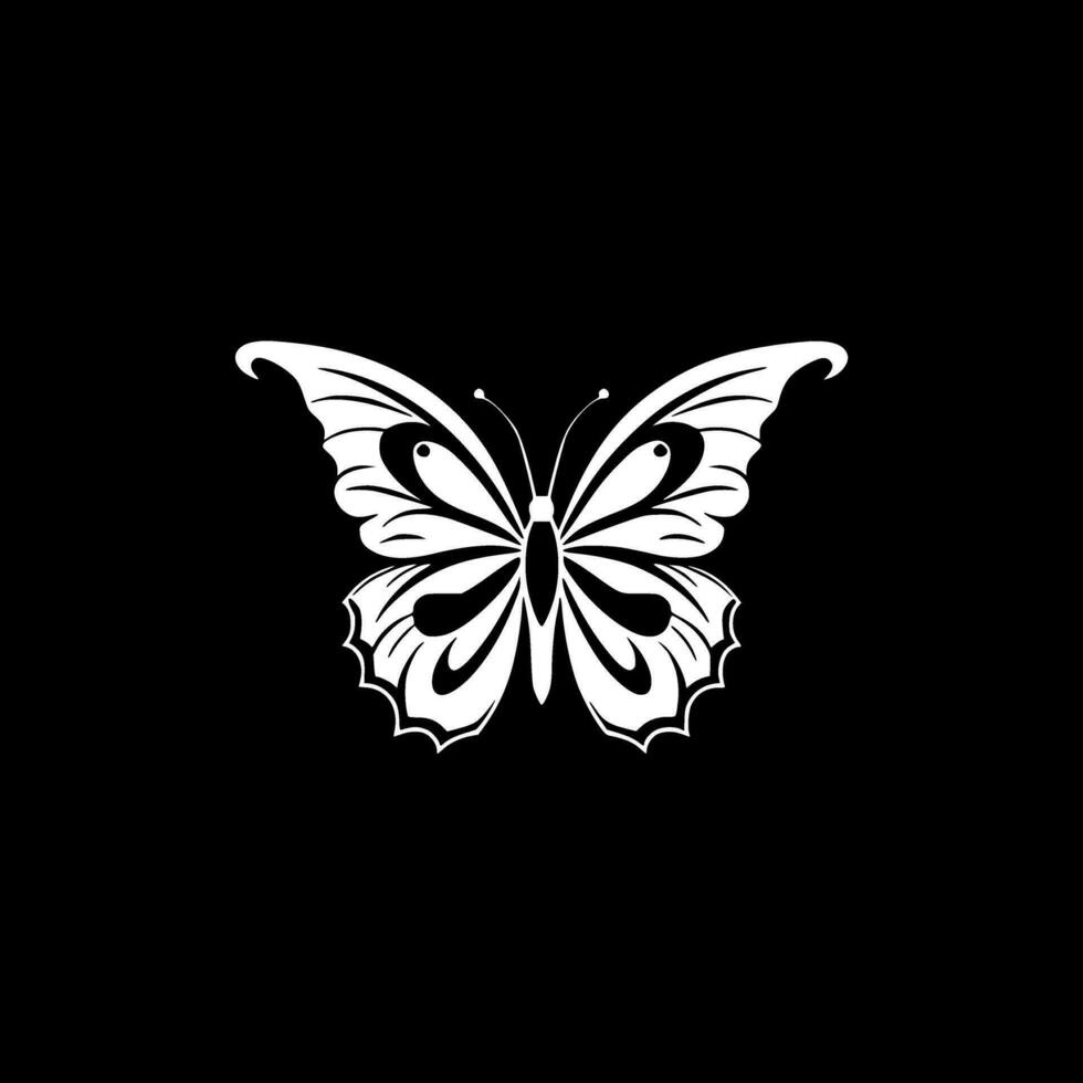 Butterfly, Black and White Vector illustration