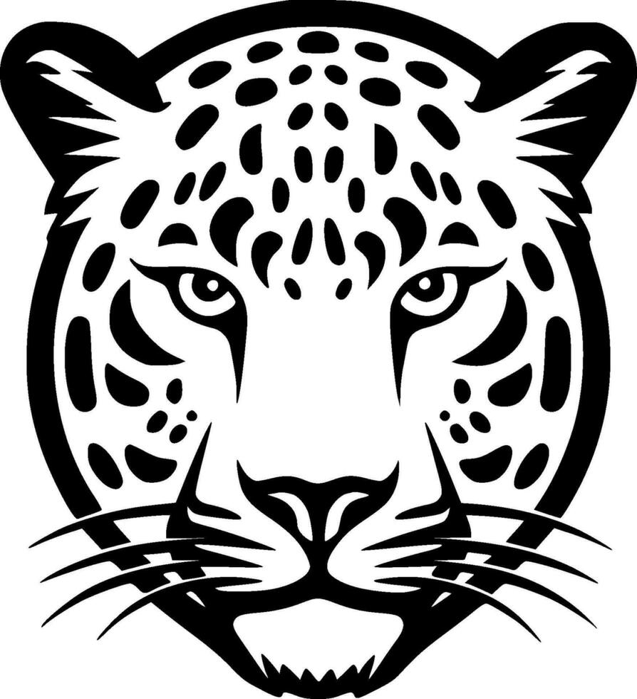 Leopard - Black and White Isolated Icon - Vector illustration