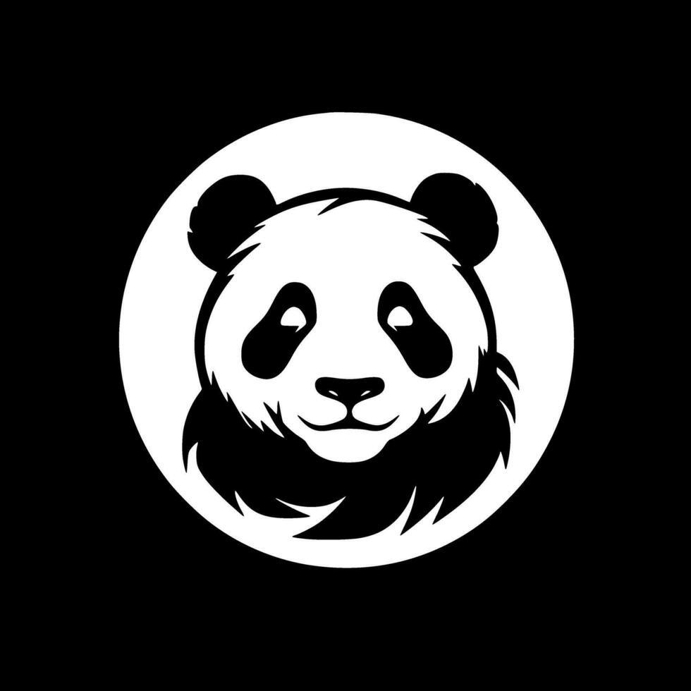 Panda, Black and White Vector illustration