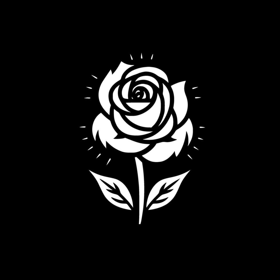 Rose, Black and White Vector illustration