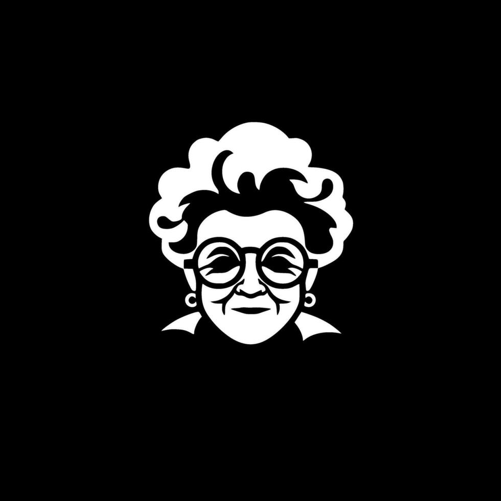 Grandma, Minimalist and Simple Silhouette - Vector illustration