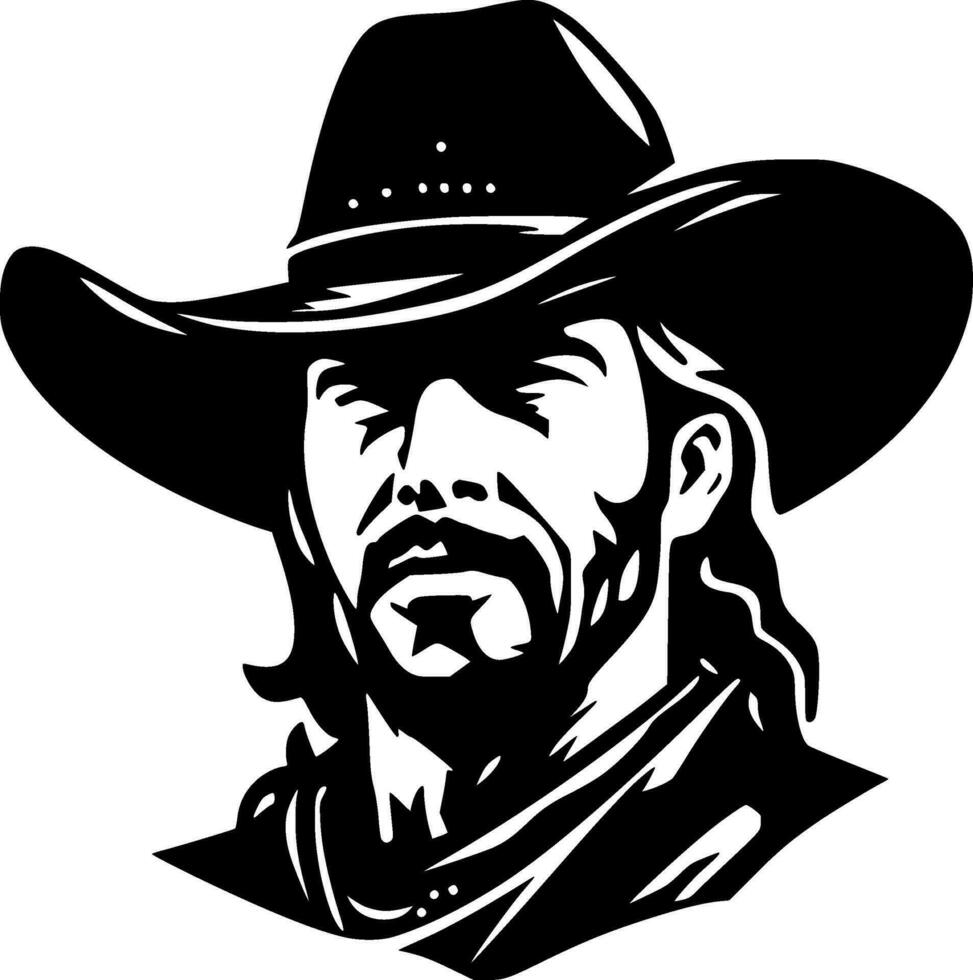 Cowboy, Minimalist and Simple Silhouette - Vector illustration