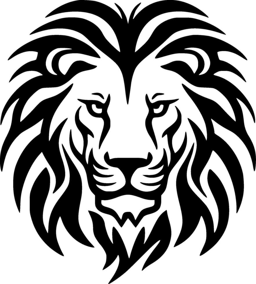 Lion - Black and White Isolated Icon - Vector illustration